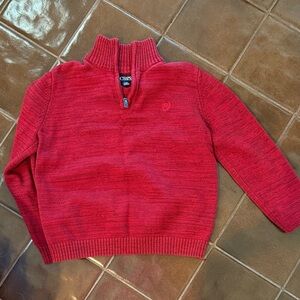 Chaps Red Quarter-Zip Sweater 14/16 Youth Large